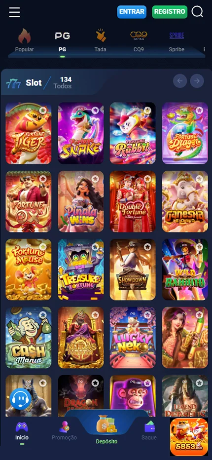 Acesso seguro ao serviço VIP do 5853 online